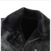 JK2035 Men's Plus Size Leather & Fur Lapel Jacket - Thickened Velvet for Autumn/Winter