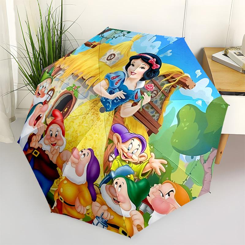 

Snow White, Dwarfs Themed Automatic Opening and Closing Umbrella, Brightly Colored 8-rib Portable Umbrella, Suitable for Men and Women, A Pe