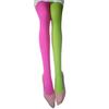 Two Tone Candy Colored Contrast Tights Stockings Open Crotch Designs Asymmetrical Multicolor Pantyhose Hosiery for Women