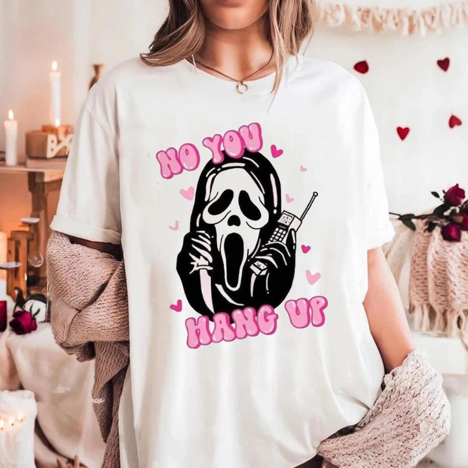 Funny Ghost Face Calling Tee, No You Hang Up Tee, Valentine s Day T-Shirt S