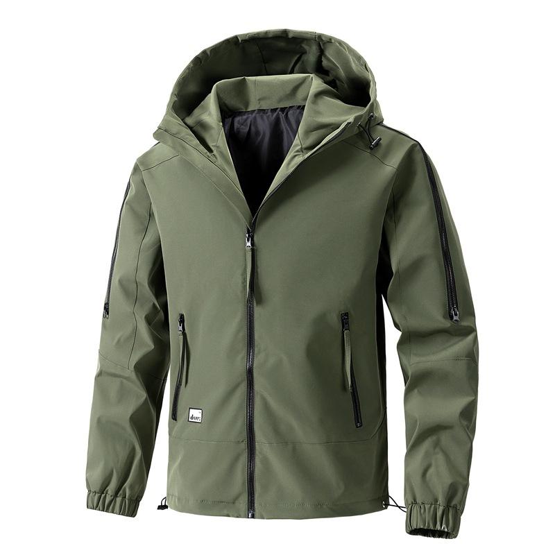 

New Autumn Large Size Jacket for Men s Hooded Loose Work Clothes for Shantu 9XL зелёный