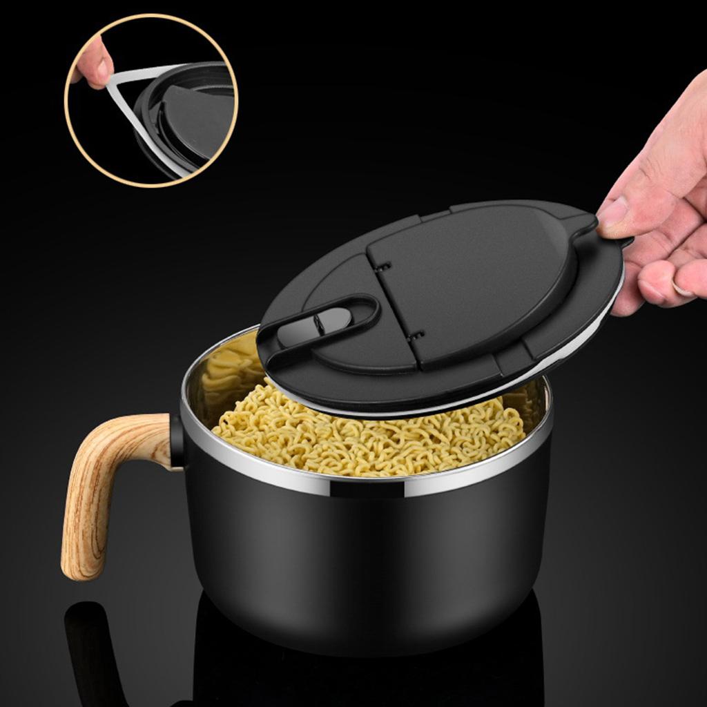 Functional Instant Noodle Bowl Practical Stainless Steel Bowl Sturdy Instant Noodles Bowl for Various Settings