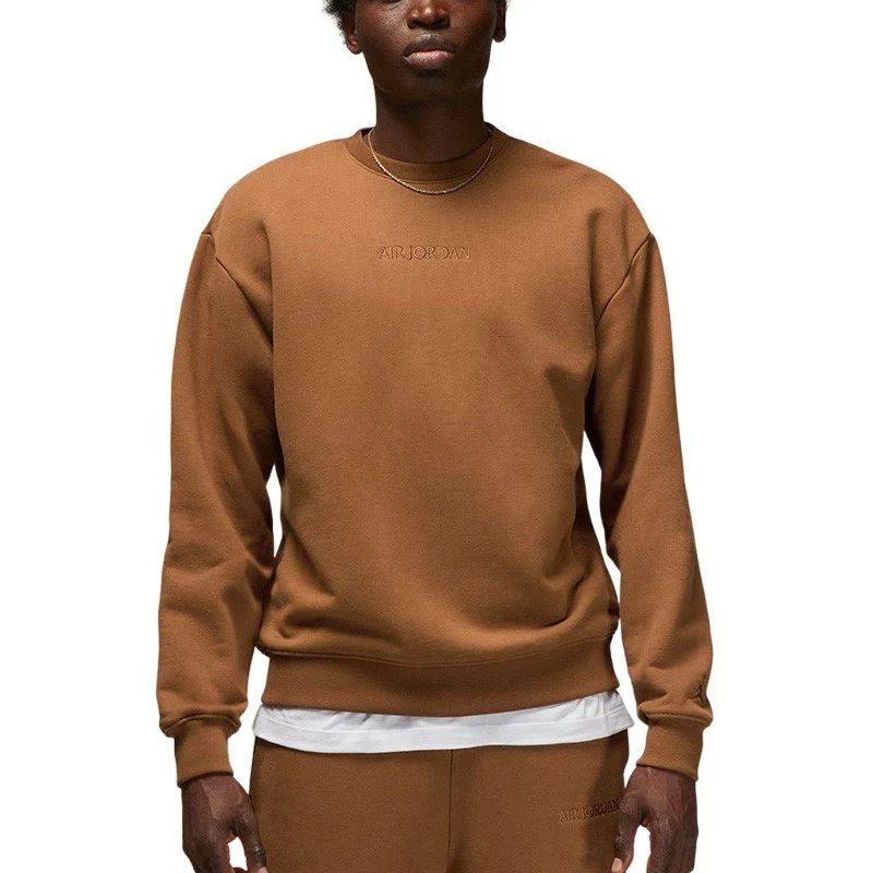 Jordan Air Sweatshirts Men's Tan Crew Neck Moderate Regular FJ7788-281