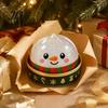 Stress Reducing Desk Accessories Christmas Bun Squeeze Toy with Steamer, Soft Sensory Fidget Toy, Cute Fun Stocking Stuffers Slow Rising TPR Glitter,