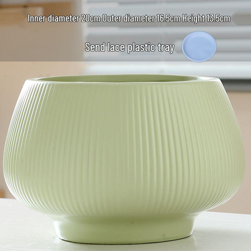 Nordic Style White Ceramic Succulent Pot with Four Compartments