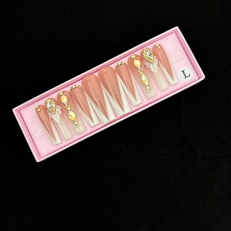 INS Hot Selling Accept Customization Duck Shape Artificial Fingernails Manicure False Nails with Glue Stickers Press on Nails