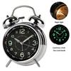 Classic Analog Alarm Clock, Silent Operation, Silver, Luminous Dial, Dual Bells, 11.5 x 16.5 x 5.5 cm, with Loud Alarm Function (Silver)