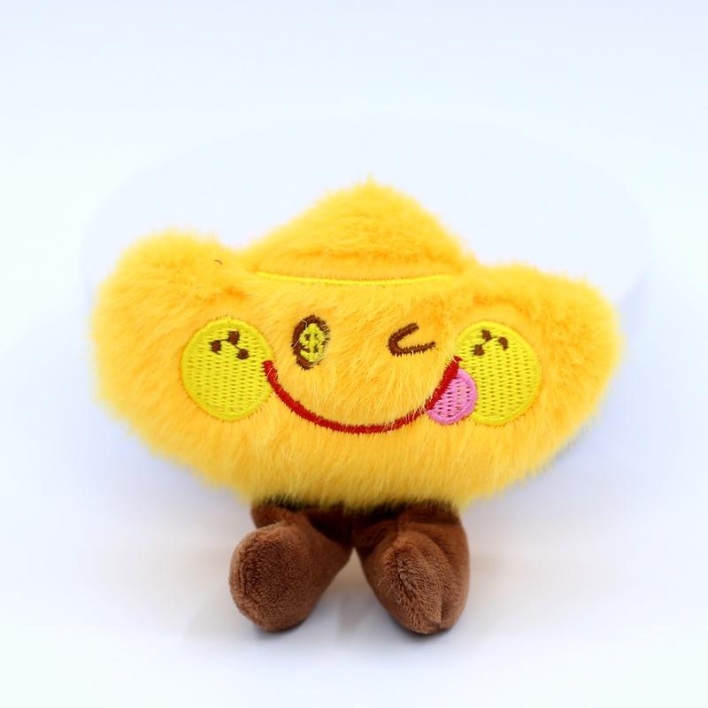 Creative Cartoon Lottery Ticket Small Pendant Plush Toy Gold Ingot Doll School Bag Hanging Ornament Grab Machine Doll