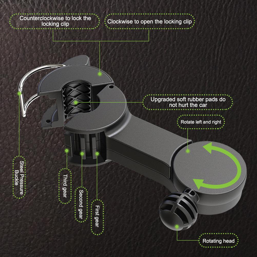 USB Rear Seat Fan 360 Rotatable Car Seat Headrest Fan 3 Speeds Cooling Backseat Fan for Sedan SUV Truck Van