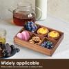 Wood Tea Bag Storage Tray Desktop Organiser with 5 Compartment Multipurpose Sugar Packet Storage Tray for Home Kitchen Office