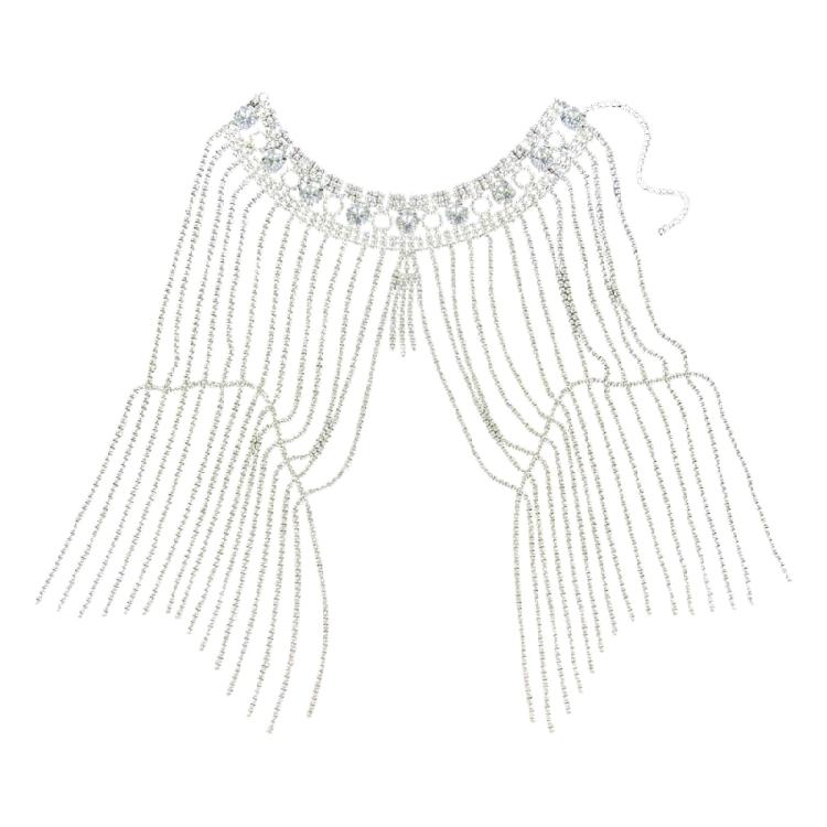 

Handcrafted Crystal Tassels Shoulder Necklace Punk Style Body Chain Jewelry Shoulder Chain Charm For Festival Outfits 1