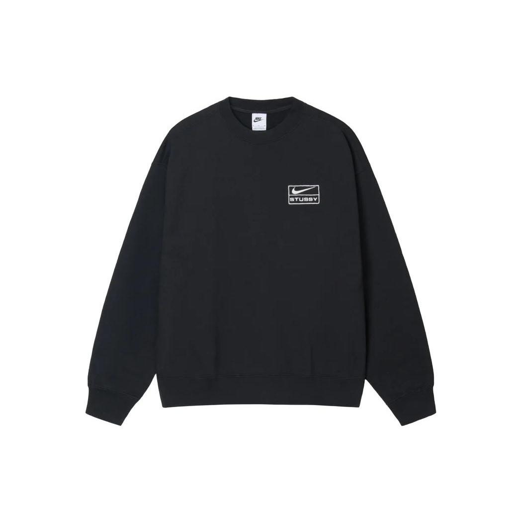 Nike x Stussy Wash Crew Fleece Asia Sizing Black Men s DO5311-010 XL