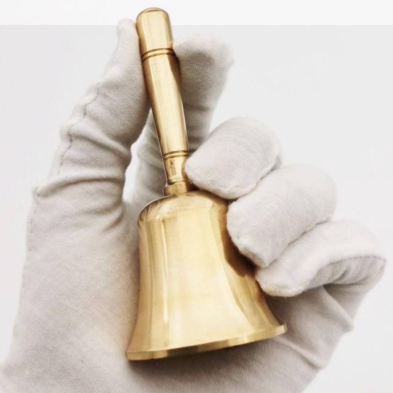 Pure Copper Hand Bell Brass Old Big Manual Class Bell Loud Children's Education Bell for Early Learning And Sound Therapy