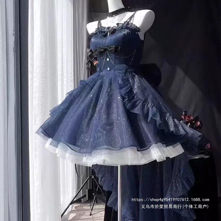 Summer new high-end exquisite celebrity style fashion waist and thin flash trailing dress short skirt female trend
