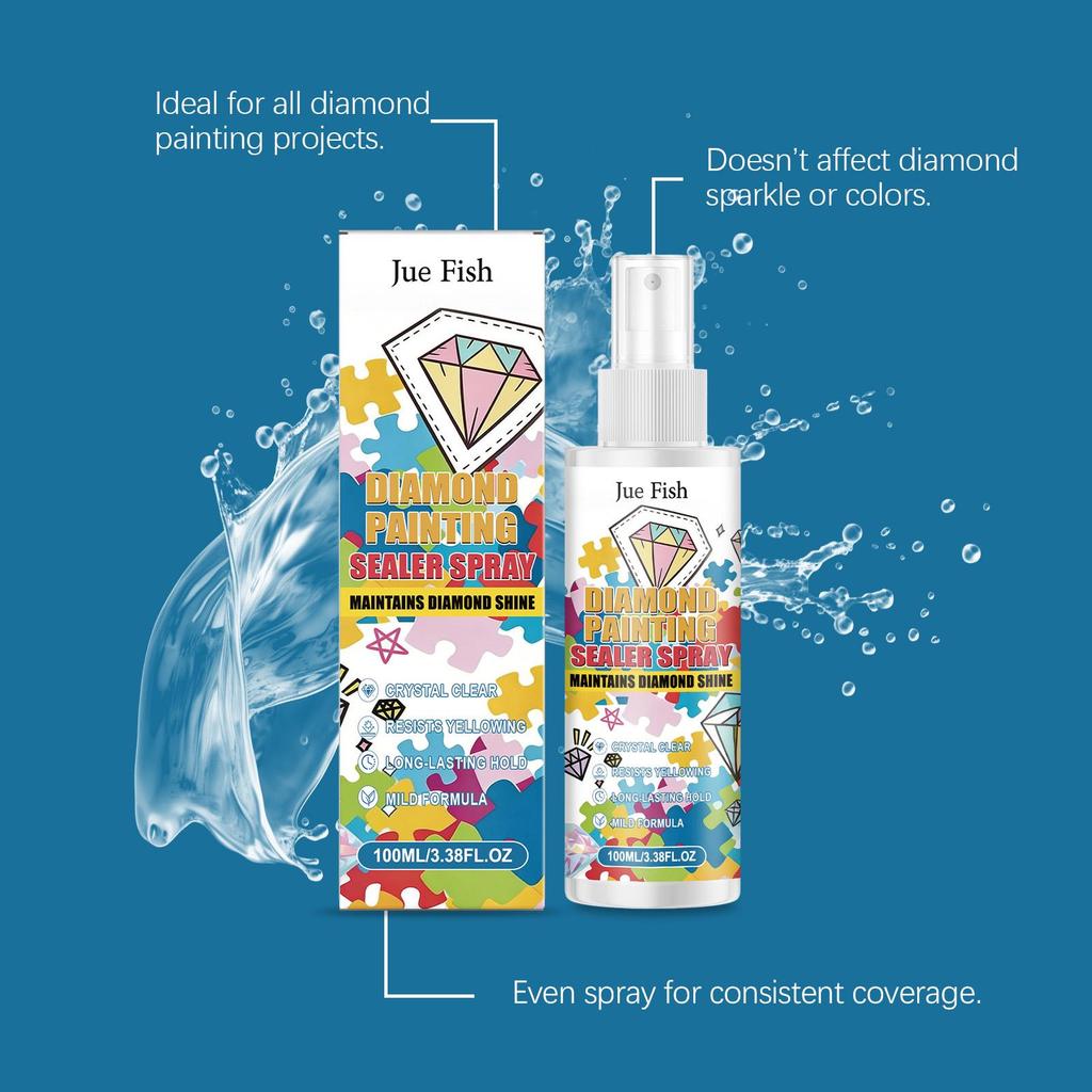Spray Sigillante per Pittura Diamante - Rivestimento Trasparente Antipolvere e Anti-Sbiadimento - Finitura Protettiva Trasparente per Artigianato Fai-da-Te e Opere d'Arte