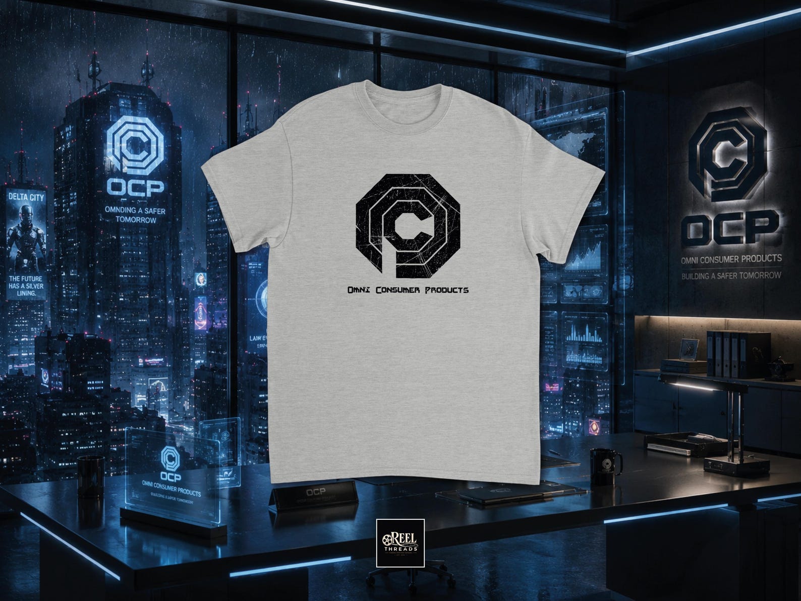T shirt | OCP T shirt | Omni Consumer Products Shirt | RoboCop Inspired Tee | Retro 80s Sci-Fi Movie | Cyberpunk Graphic | RoboCop OCP 4XL