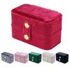 Plush Velvet Jewelry Storage Case Zipper Closure Ring Holder Mini Jewelry Box  Travel Storage