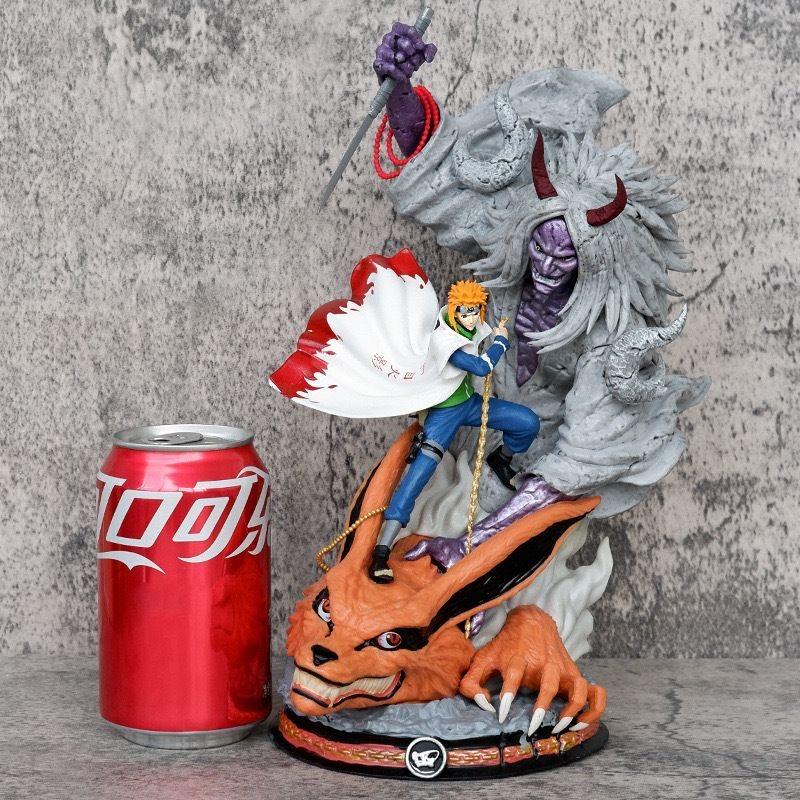Naruto Anime Character Wave Wind Water Gate Sealed Nine Tailed Handmade - Anime Character Collection Desktop Case Decoration Gift 28cm