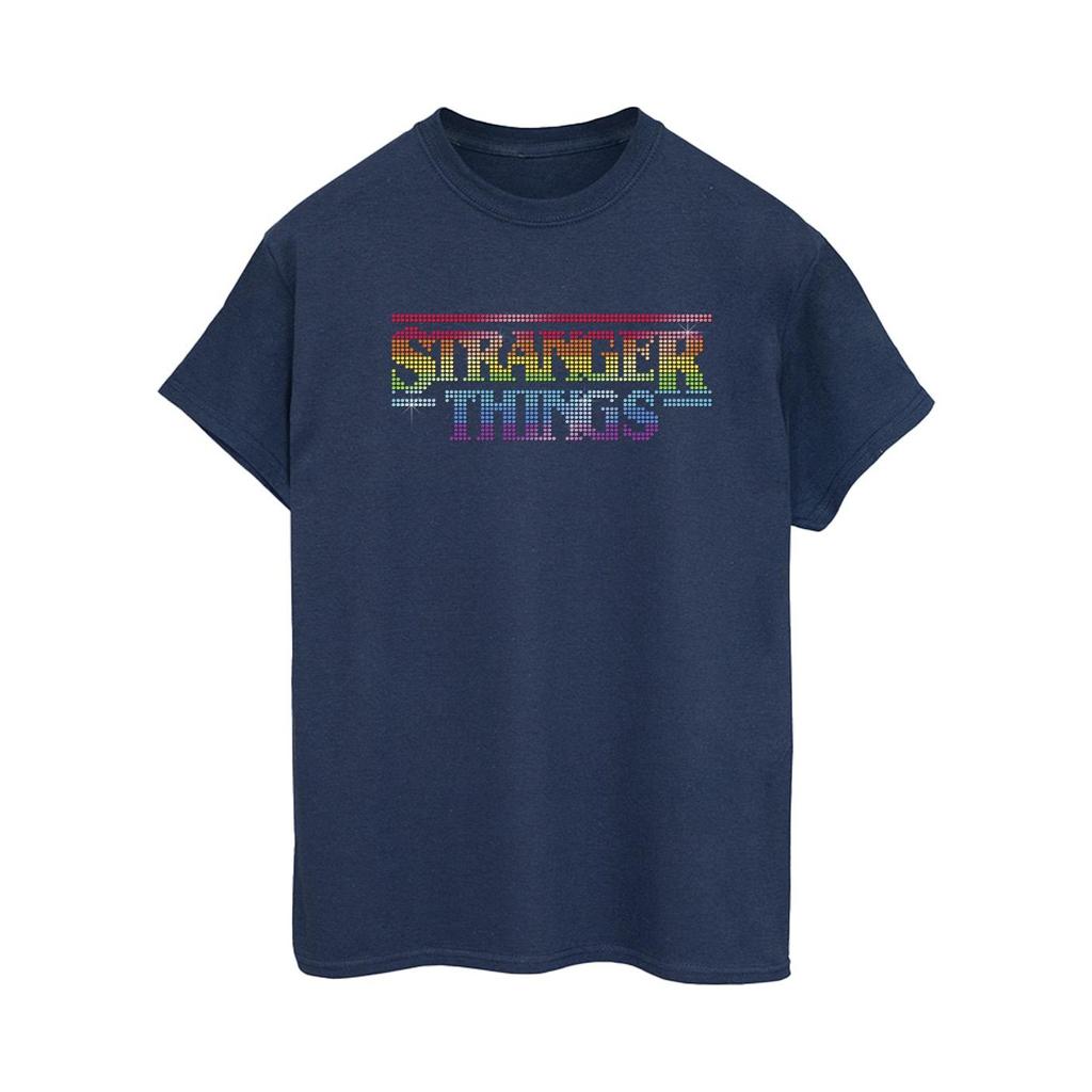 Netflix Womens/Ladies Stranger Things Rainbow Dot Logo Cotton Boyfriend T-Shirt