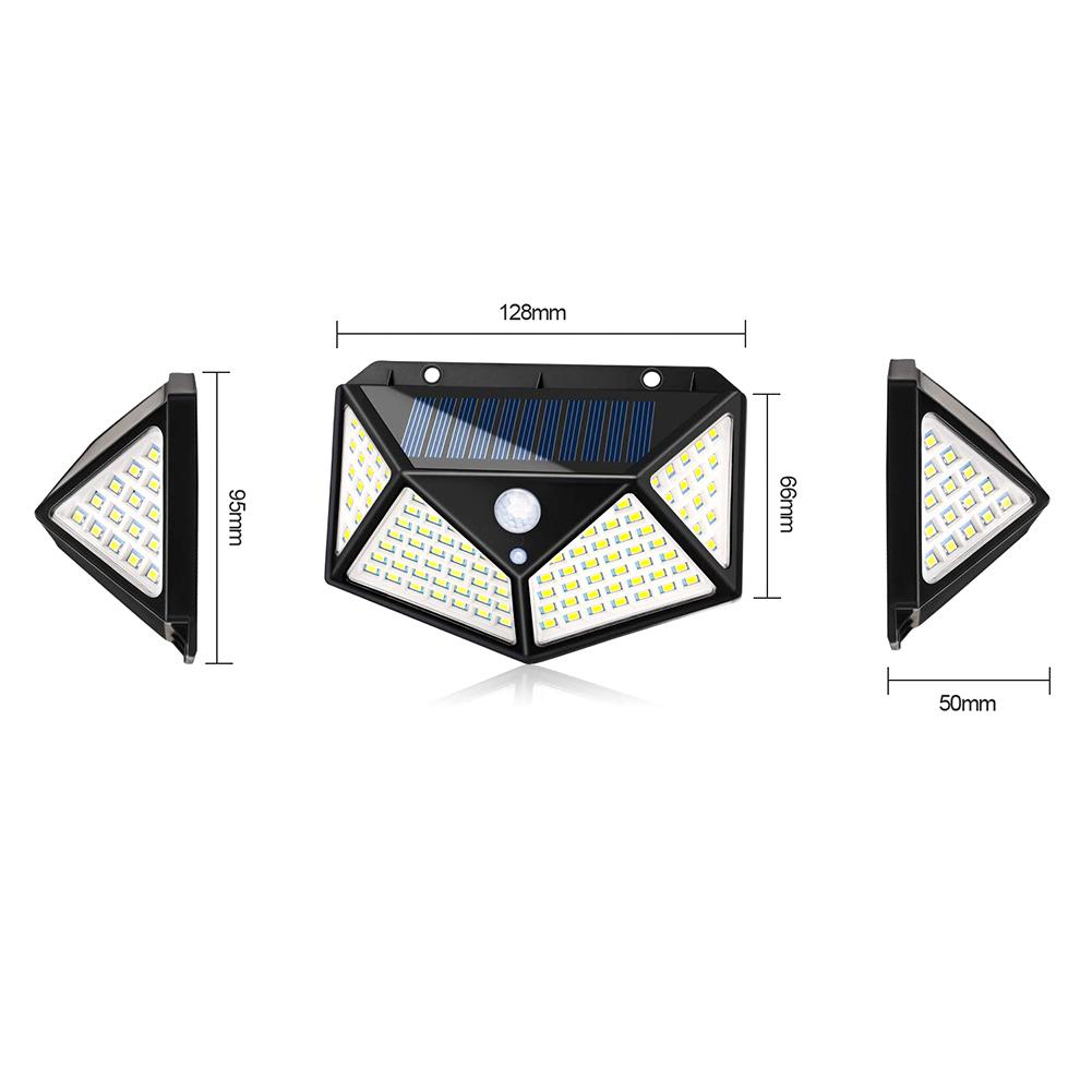 Outdoor Waterproof Solar Wall Lamp 100LED Wide Angle Human Body Sensor Lights Solar Energy Outdoor Garden Lighting