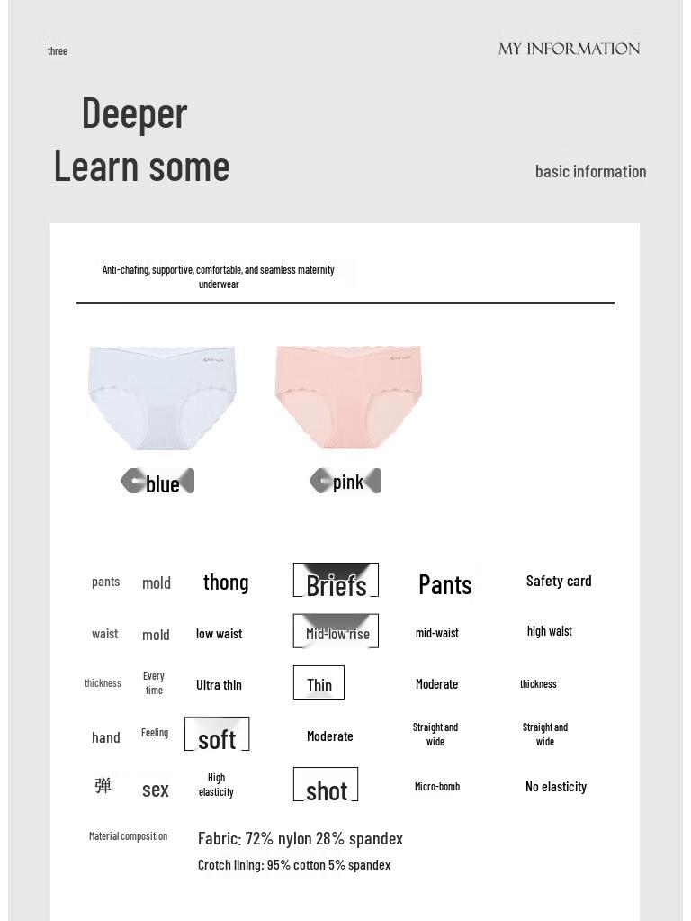 Mybody Women's Seamless Low-Rise Maternity Briefs