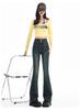 Women's versatile jeans suitable for all seasons, casual high waisted slim and slightly flared pants, comfortable commuting women's pants
