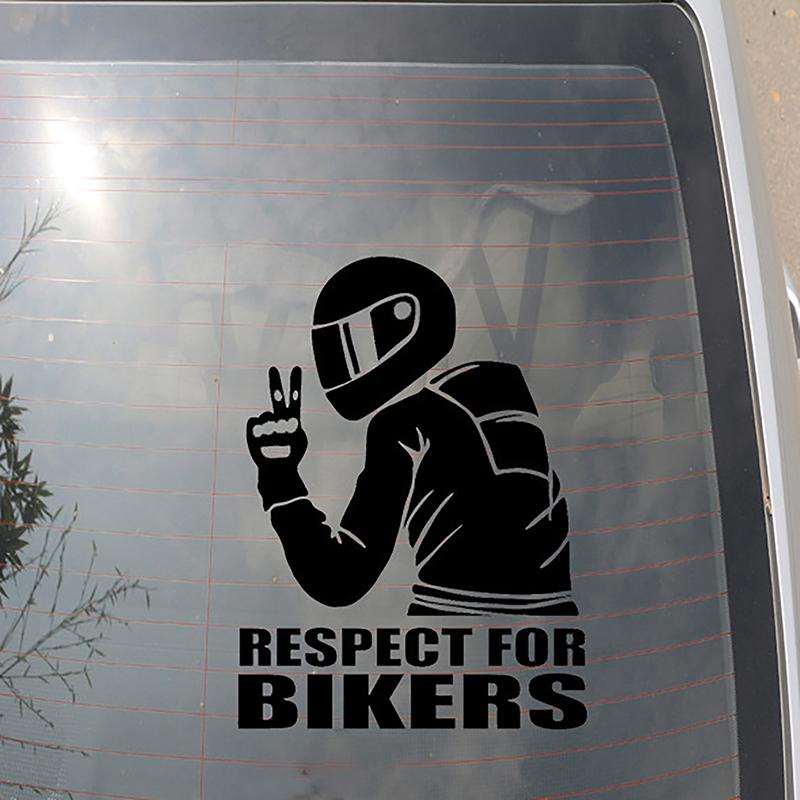 Autocollant Réfléchissant "Respect Des Motards" - 15x11 Cm, Pour Voiture, Moto, Support Sécurité