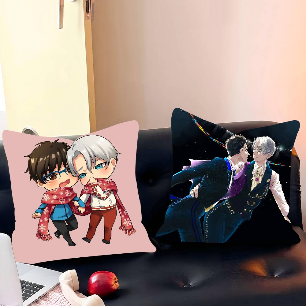 Anime Y-Yuri On Ice Pillow Case Removable Washable Cushion Cover – All-Season Soft Linen