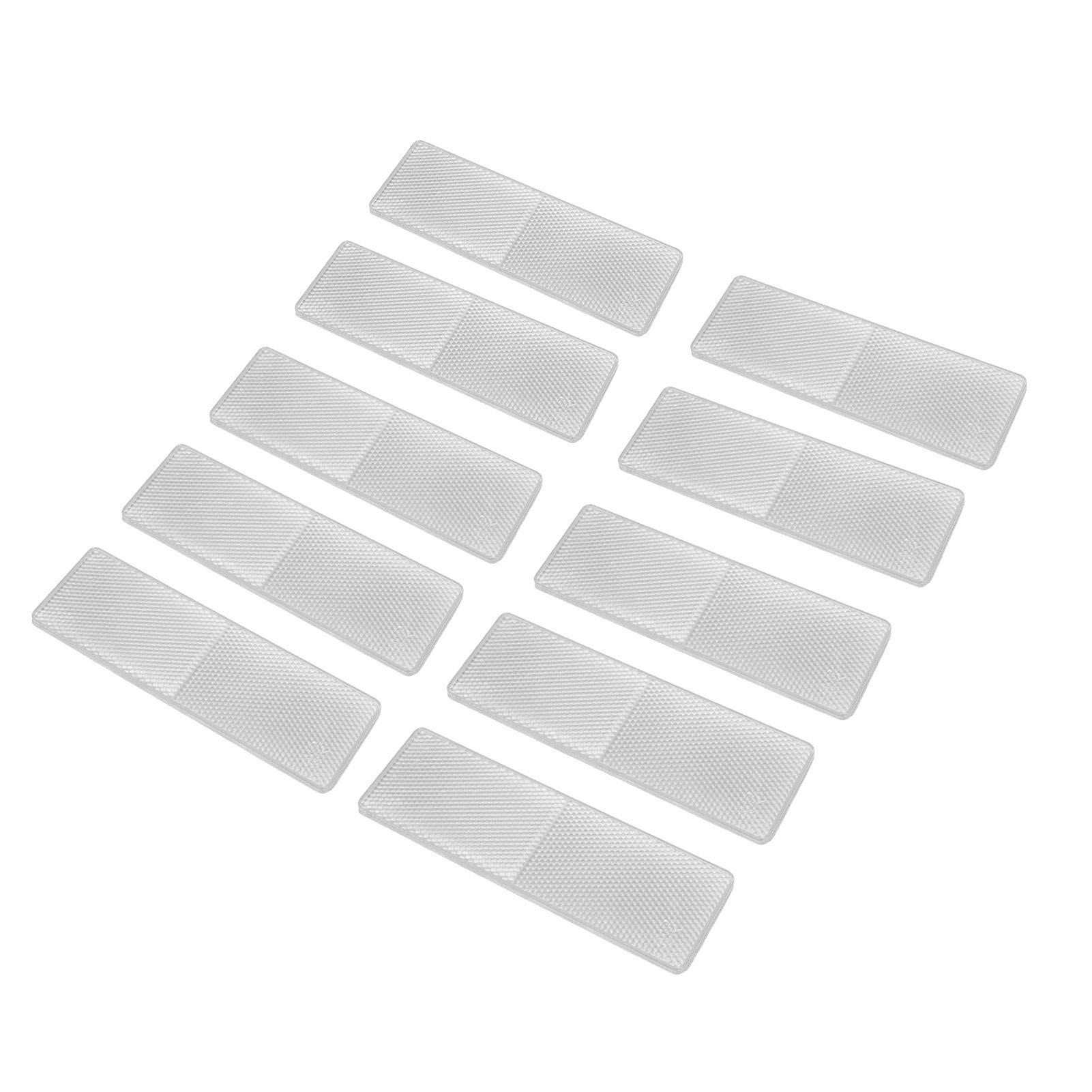 

10 шт. Прямоугольные отражатели 48x148 мм Высокая видимость Самоклеящийся безопасный отражатель для прицепа грузовика трактора лодки белый