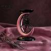 Modern Gothic Home Furnishing Halloween Pink Moon Spider Candle Holder, Sweet Dark Aesthetic Tray for Desktop Atmosphere Prop Pillar Candles,