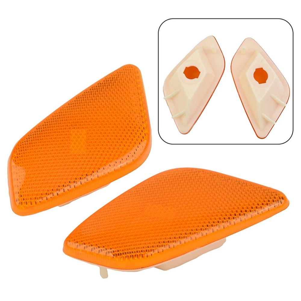 2Pcs For 97-06 Jeep Wrangler Fender Signal Parking Side Marker Light Lens Amber