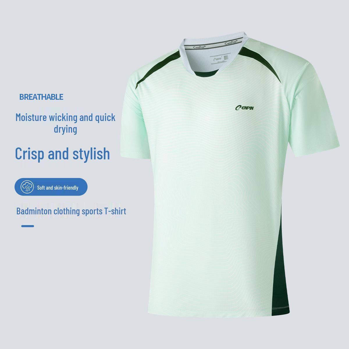 Summer Unisex Quick-Dry Sports T-Shirt for Badminton, Tennis, and Table Tennis XL