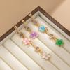 Colorful Flower Dangle Belly Button Rings For Women Girls, Cute Floral Dangle Navel Ring Piercing Jewelry For Summer Party Beach