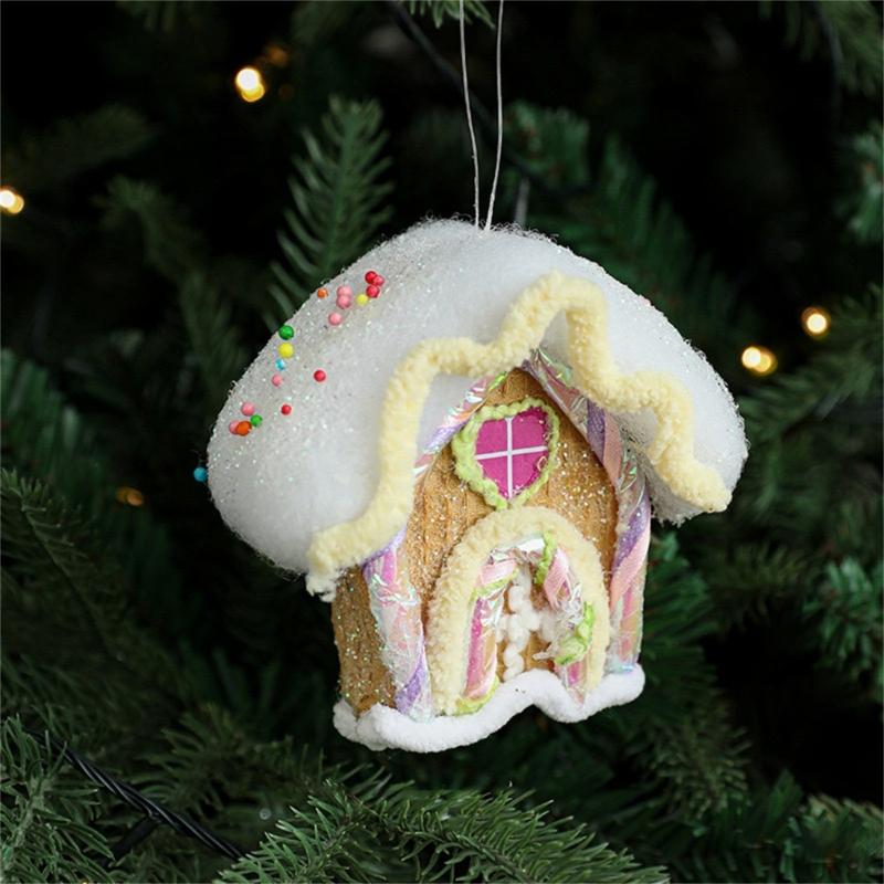 Christmas Tree Hanging Pendant Ice Cream/Cottage/Snowman/Horse Ornament for Holidays Home Decoration Party Supplies