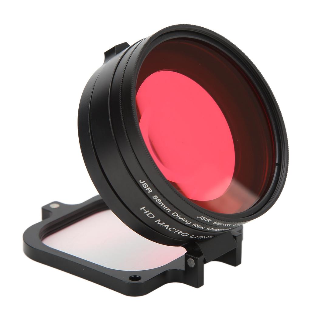 JUNESTAR 16x HD Macro Lens Red Purple Diving Filter 58mm Adapter Ring Lens Cap for Hero 9