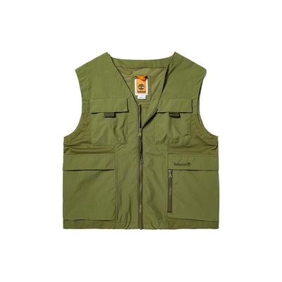 Jednofarebná vonkajšia vodeodolná vesta Pánske vesty Avokádovo-zelená A67VD-V46