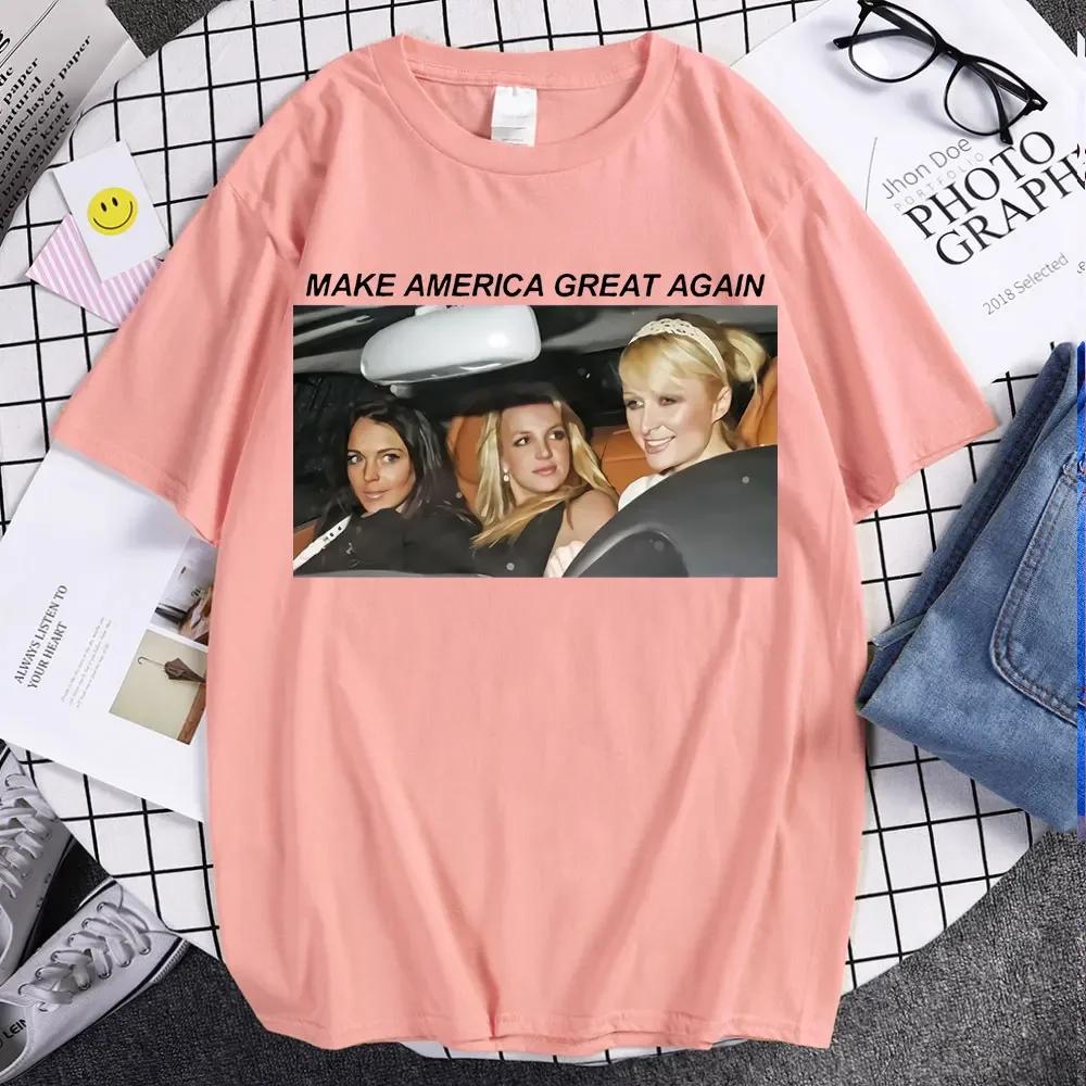 Nieuwste Stijl T-shirt Britney Make America Great Again T-shirts Mode T-shirt Zomer Casual Tops Unsiex Grappige Reis T-shirts Streetwear