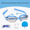 Professional Adult Racing Swim Set: Anti-Fog Silicone Goggles with Plated Waterproof Glasses