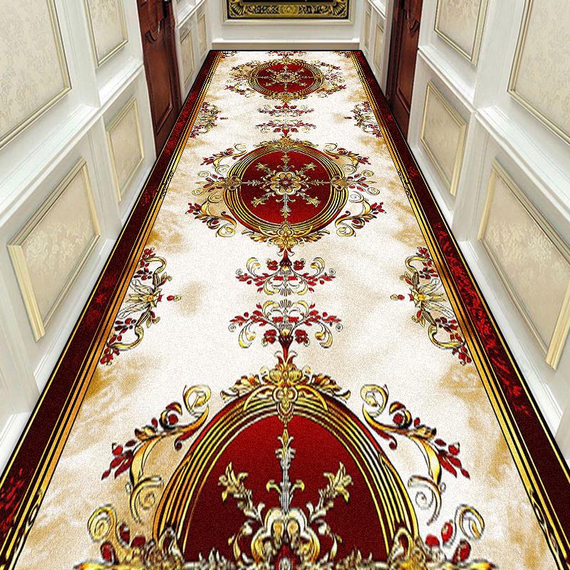 Gorgeous Retro European Long Corridor Carpet Hall Runner Decor Non-slip Washable Stairway Rugs Home Aisle Floor Mat Customizable