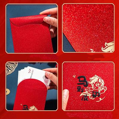 6Pcs 2026 Year Of The Horse Spring Festival Red Envelopes Chinese Lunar  Year Red Packets Restaurant Store Pendants