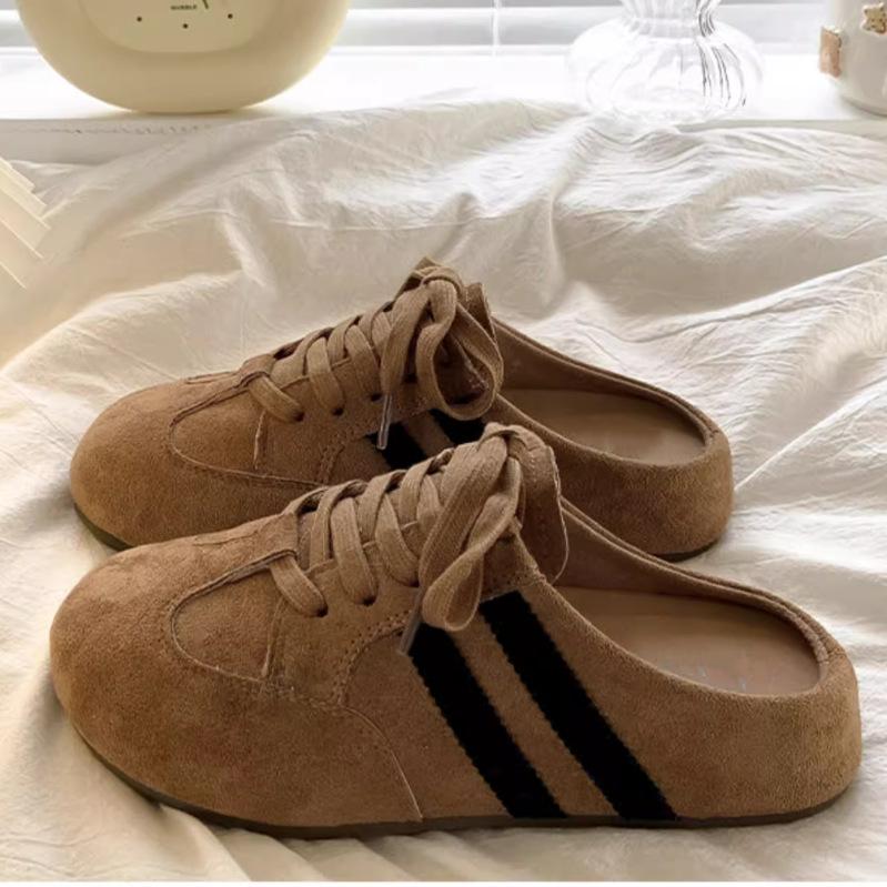 New Summer Retro Comfortable Bag Head Half Slippers Thin Thick-soled Non-slip Heel Lazy Shoes