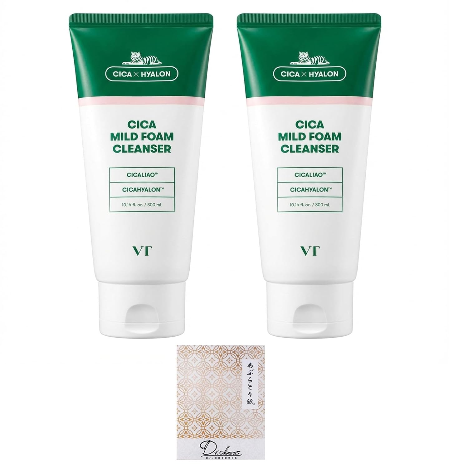 

VTCOSMETICS Cica Mild Foam Cleanser Large Capacity 300ml2 Bottles Contains 6 Types Herbs (Foam Facial Cleanser) Rich Moisturizing Wash Set 2 Includes