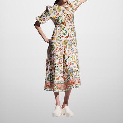 Neue Frühling Damenbekleidung Sexy und elegantes bedrucktes Kurzarmkleid
