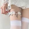 Women's Lace Garter White Black Belt Heart Cross Punk Leg Ring Adjustable Garters Bow Bell Cosplay Sexy Leg Chain