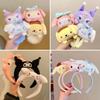 Sanrio Cinnamoroll & My Melody Cute Cartoon Plush Makeup Headband & Hair Clip Set for Women