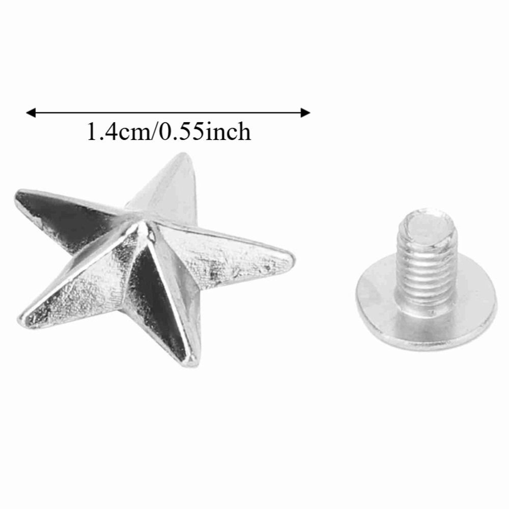 50pcs Metal Metal Star Stud 14mm Leathercraft Rivets Crafts Rivet Spike Screw DIY Decoration