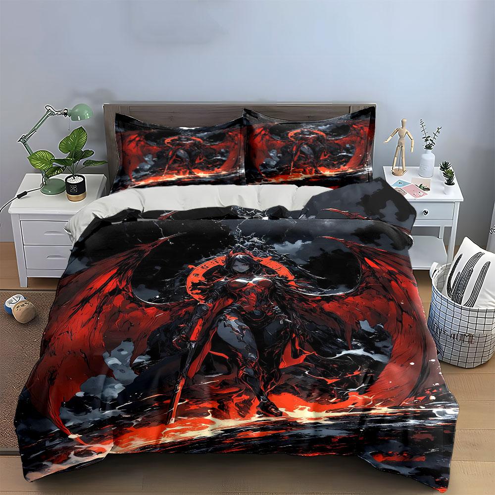 Red-winged warrior design. Bedding sets Duvet cover sets Duvet covers Pillowcases(1 * Duvet Cover 2 * Pillowcases without duvet insert)