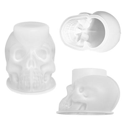 Stampo per candele a forma di teschio di Halloween, facile da staccare, non deformabile, facile da usare, multifunzionale, riutilizzabile, in silicone.