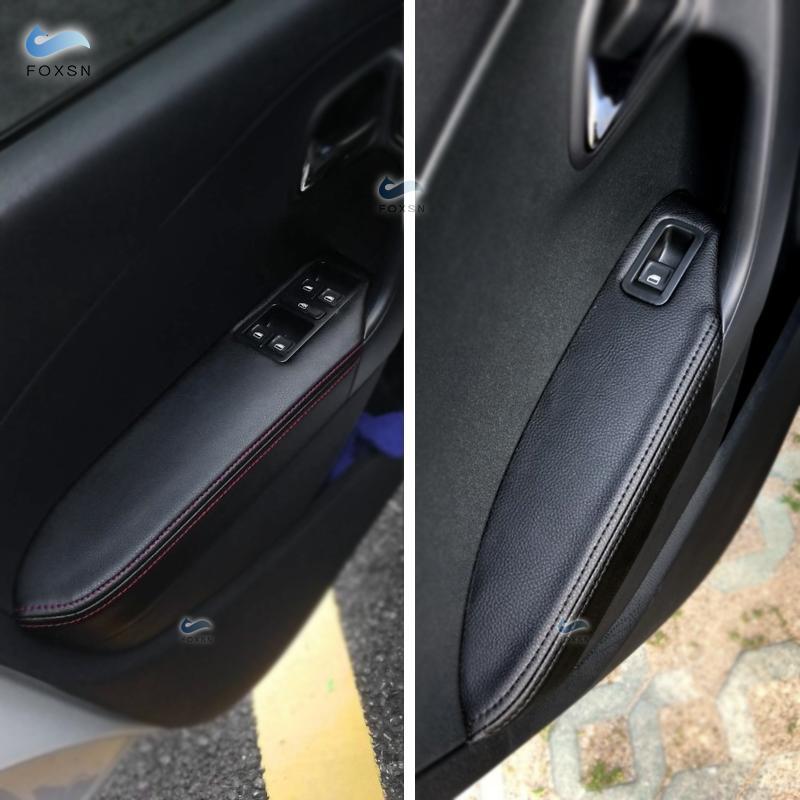 Nur Schrägheck für VW Polo 2011 2012 2013 2014 2015 2016 Mikrofaserleder Türgriff Armlehnenverkleidung Dekorabdeckung