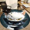 1pc Kitty Cats Office Round Area Rug, Under Office Chairs Bedroom Living Room Home Decor, Room Deco